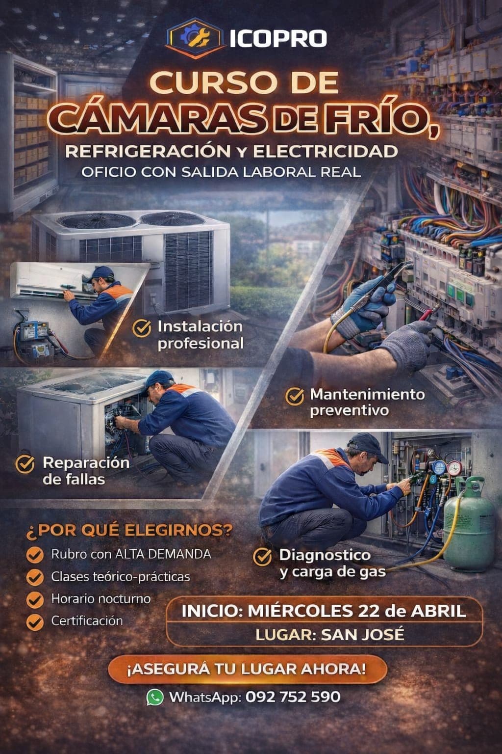 Curso de Refrigeración y Electricidad llega al Círculo Policial de San José de Mayo